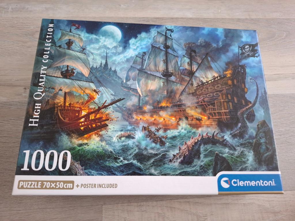 Clementoni high quality collection puzzel pirates 1000 stuk, Ophalen of Verzenden, 500 t/m 1500 stukjes, Zo goed als nieuw