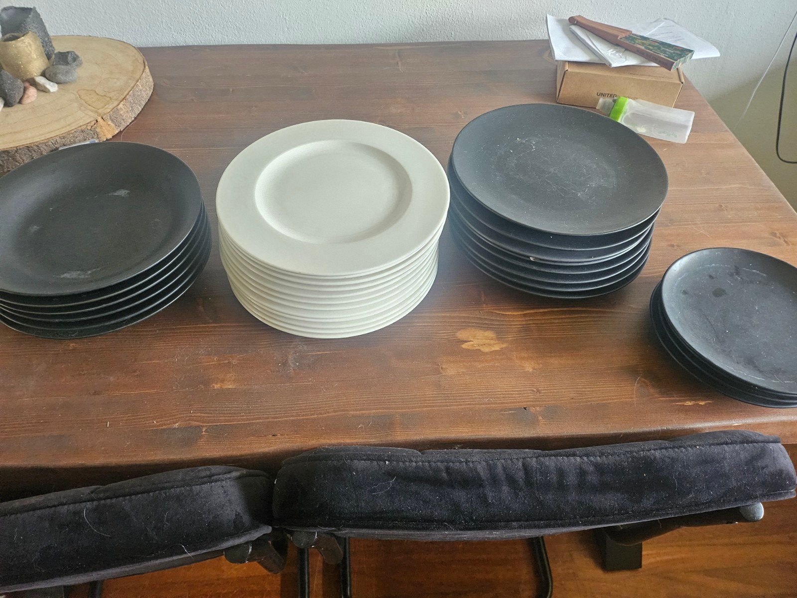 Zwarte en witte borden - set van 30 stuks, Ophalen, Gebruikt, Overige stijlen, Bord(en)