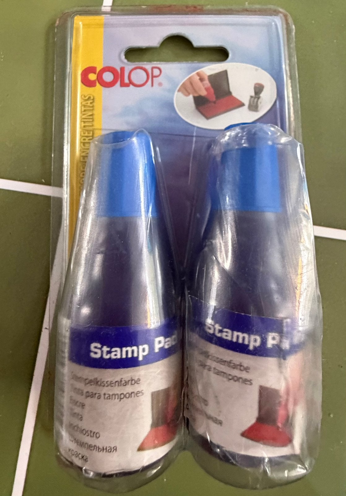 Stempel inkt colop blauw 2 stuks, Hobby en Vrije tijd, Ophalen of Verzenden, Zo goed als nieuw
