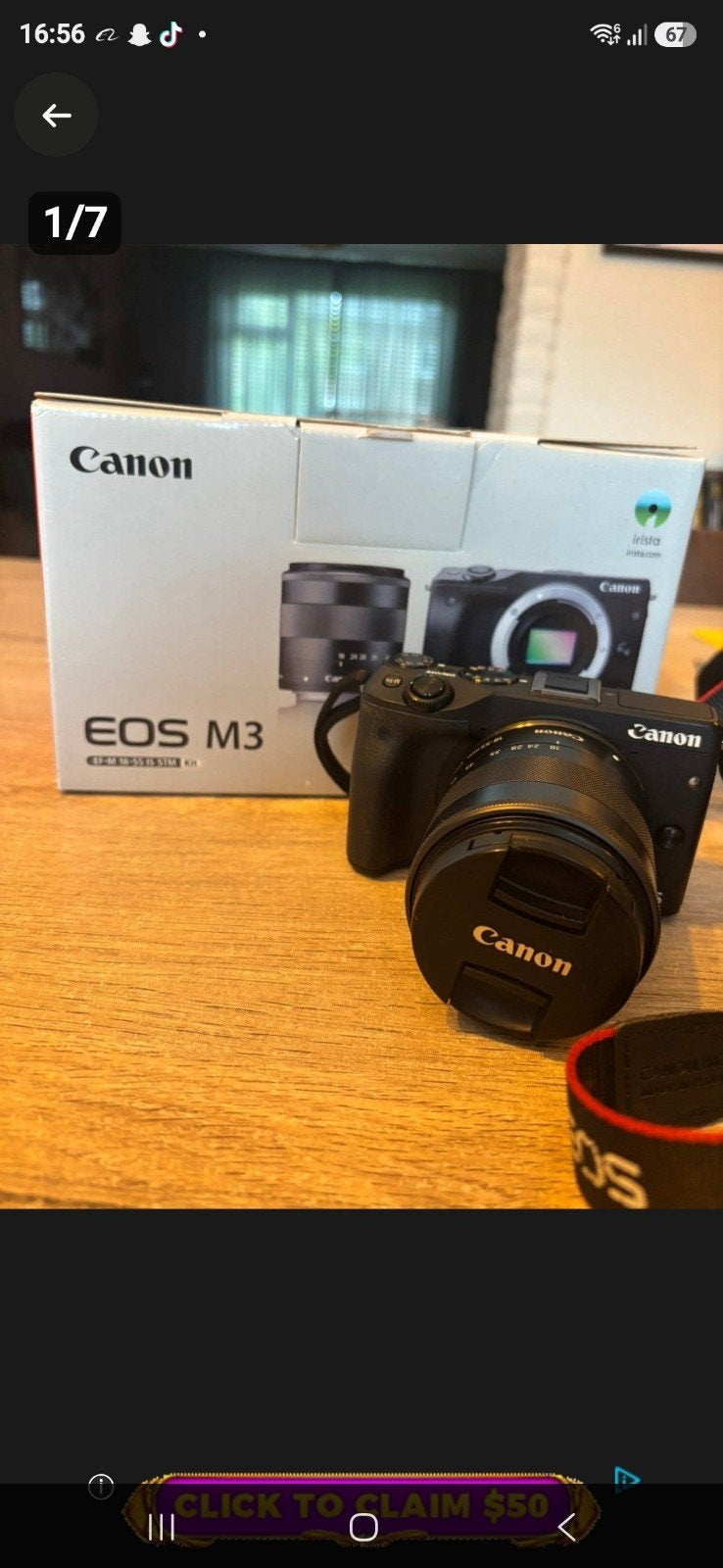 Canon EOS M3 Systeemcamera 18-55mm lens- Nieuwstaat met Lens, Ophalen, Accu, Canon, Zo goed als nieuw