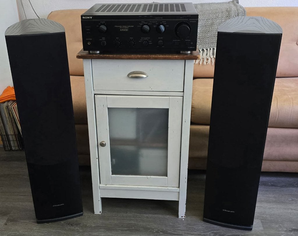 vintage stereo set Sony TA-F630ESD en Wharfedale Evo2-30, Ophalen, Gebruikt, 60 tot 120 watt, Sony