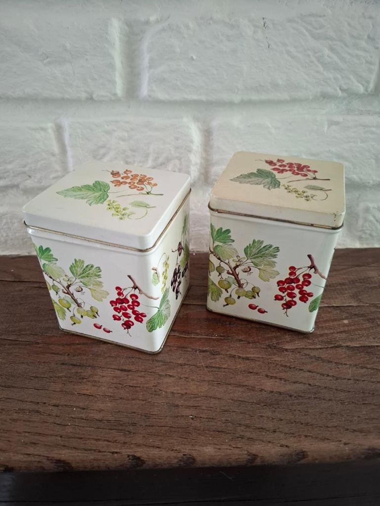 Set van 2 vintage Engels bewaarblikje. Louise Carling., Verzamelen, Blikken, Zo goed als nieuw, Ophalen of Verzenden