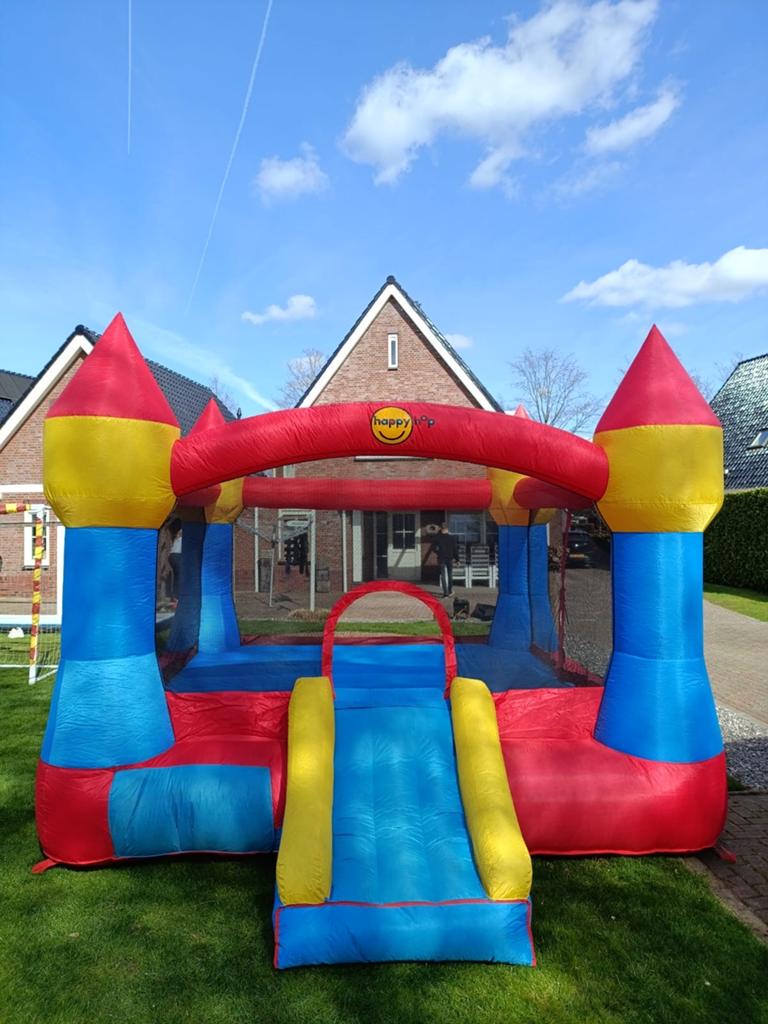 Happy Hop Springkasteel met glijbaan, Ophalen, Gebruikt