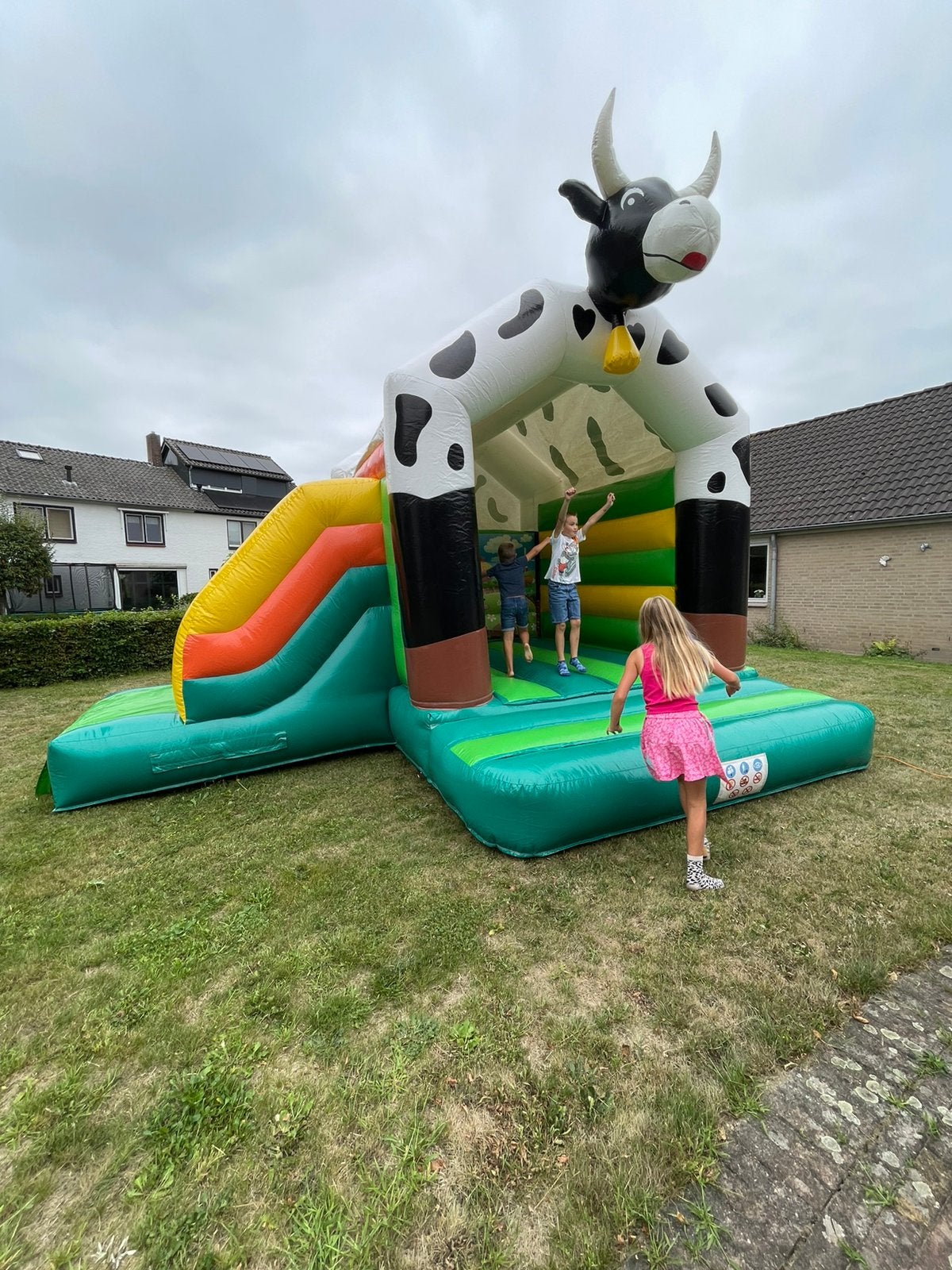 Springkussen Koe te huur / Wij bezorgen op locatie, Hobby en Vrije tijd, Feestartikelen | Verhuur, Ophalen, Verjaardag