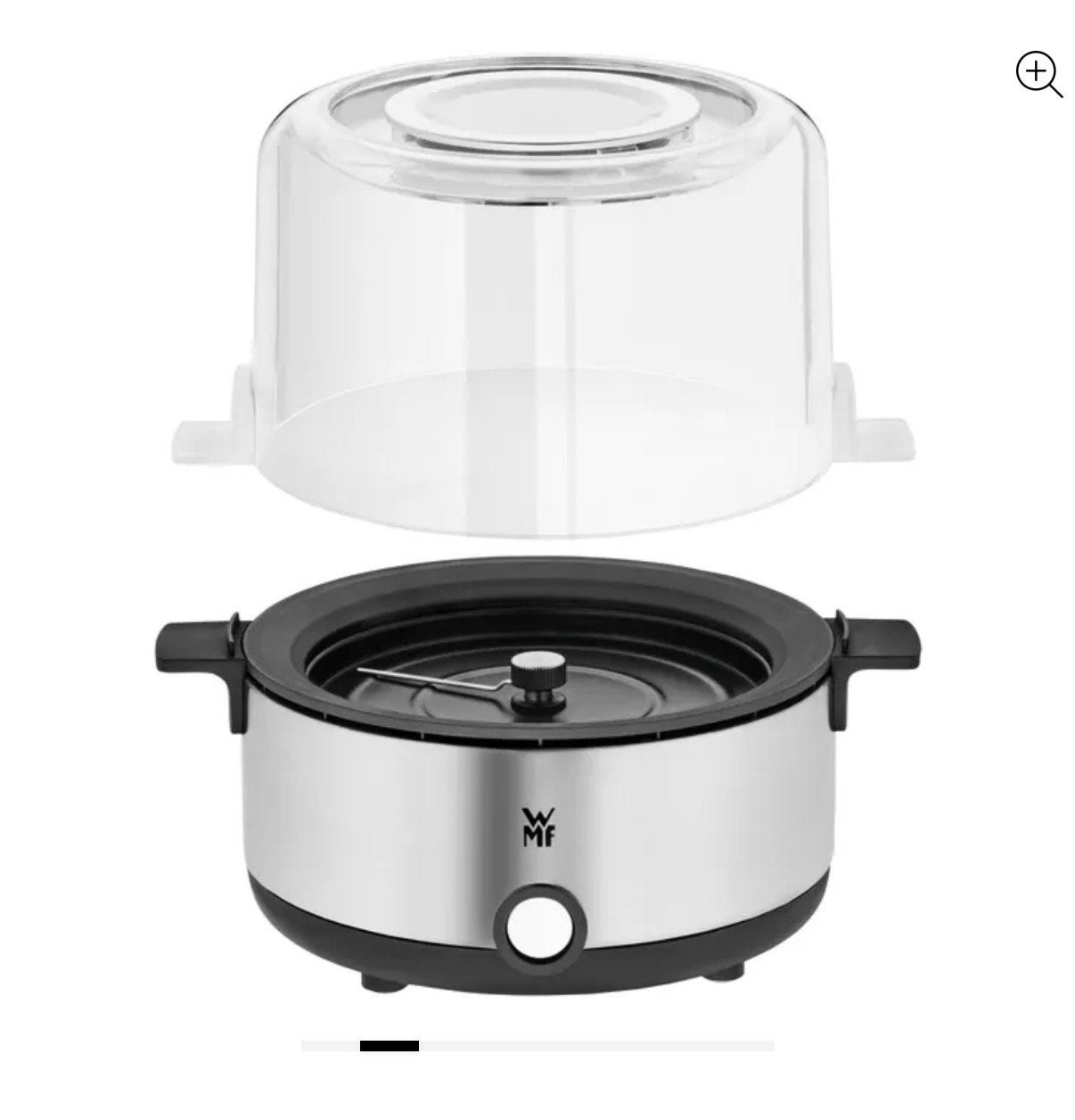WMF Popcornmachine - RVS - 2-in-1 deksel en serveerschaal, Witgoed en Apparatuur, Ophalen of Verzenden, Zo goed als nieuw