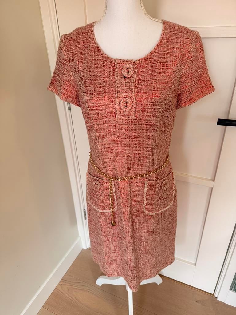 Caroline Biss Tweed Jurk Maat 38, Kleding | Dames, Jurken, Maat 38/40 (M), Ophalen of Verzenden, Zo goed als nieuw, Roze