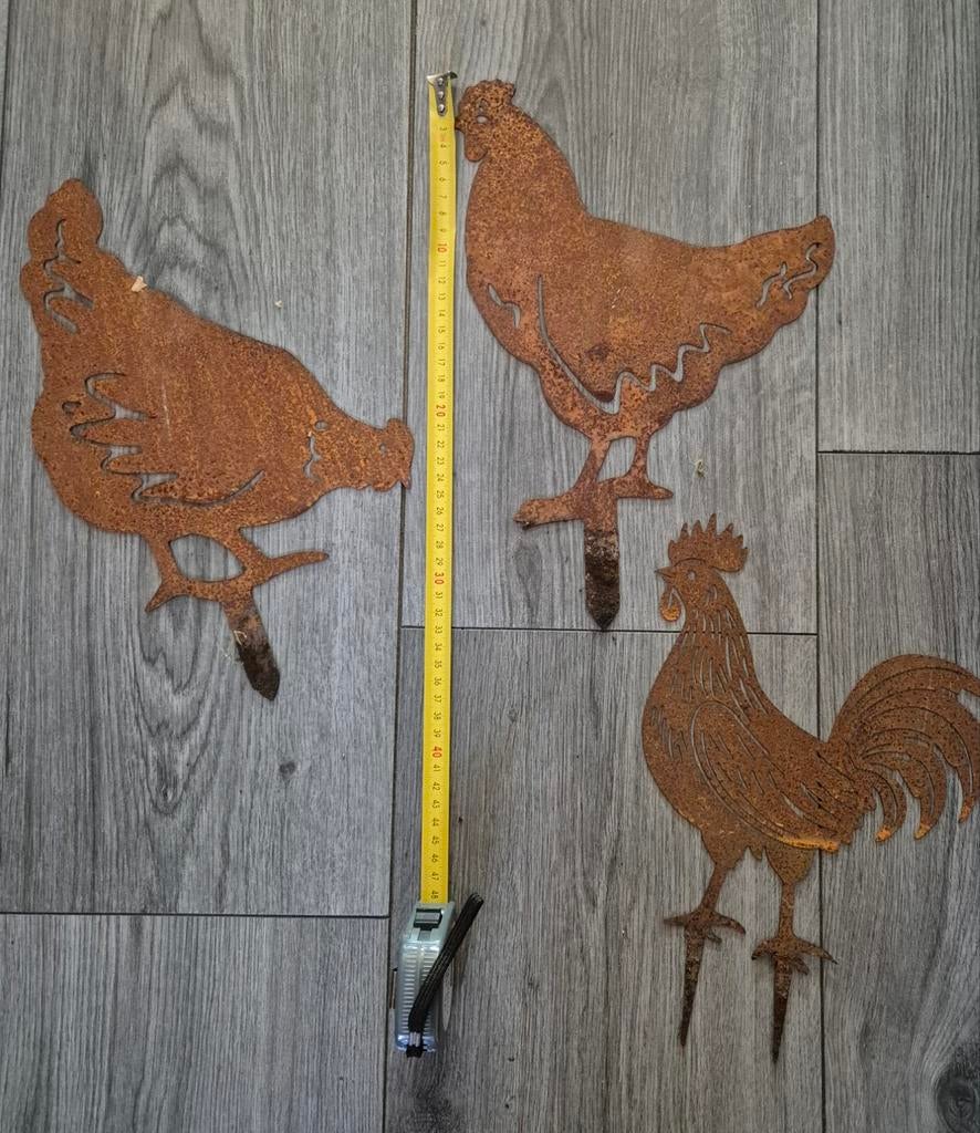 Roestige kippen en haan, Ophalen of Verzenden, Zo goed als nieuw