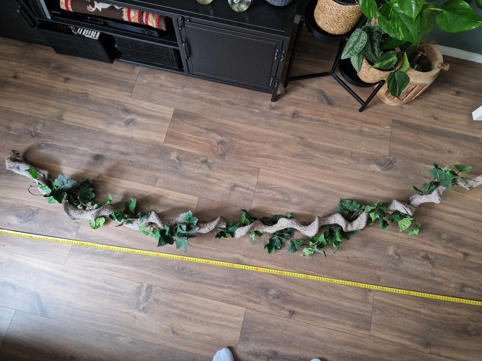 Tropische tak met kunststof hedera, Ophalen