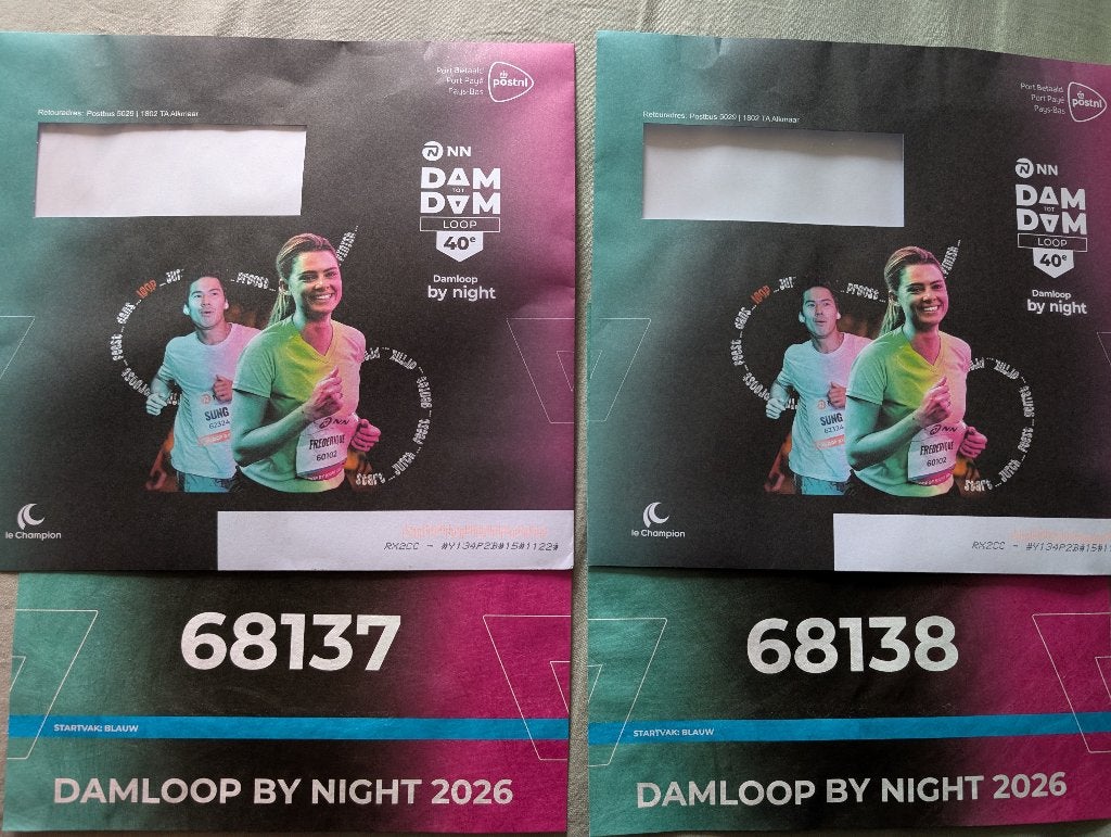 2x tickets - Damloop by night - 5 Engelse Mijl, Tickets en Kaartjes, Sport | Overige, Twee personen, September