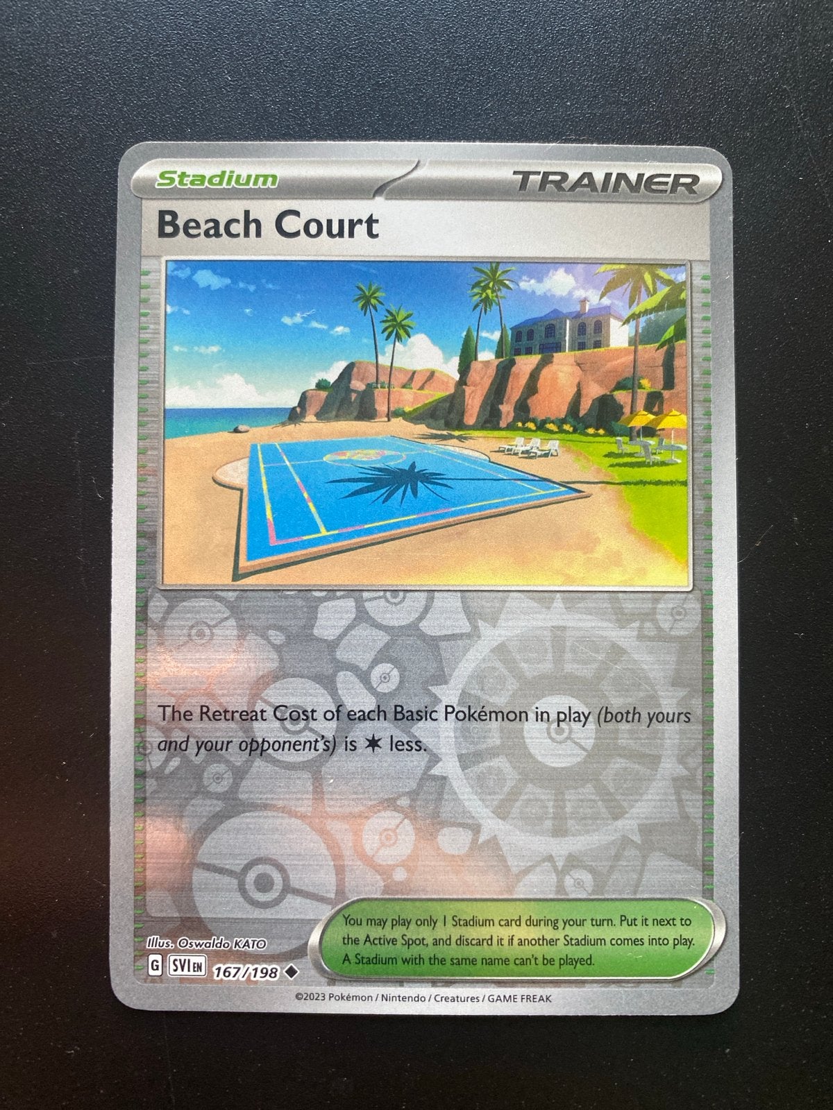 Beach Court 167/198 Reverse Holo Scarlet & Violet Base, Ophalen of Verzenden, Zo goed als nieuw, Losse kaart, Foil