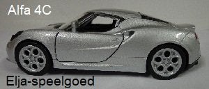 Modelauto 1:32 ALFA ROMEO 4C schaalauto ZILVER in Doos, Ophalen of Verzenden, Nieuw, Auto, Overige merken