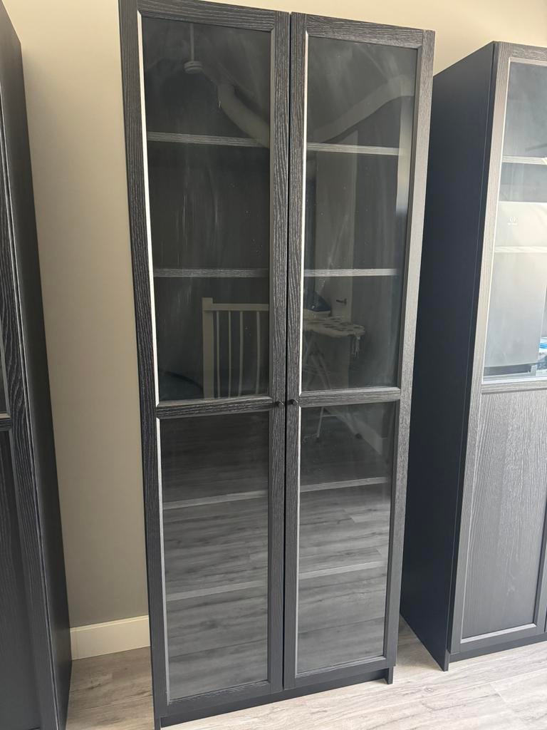 Ikea billy / oxberg kast met glazen deuren, Huis en Inrichting, Kasten | Roldeurkasten en Archiefkasten, Ophalen, 200 cm of meer