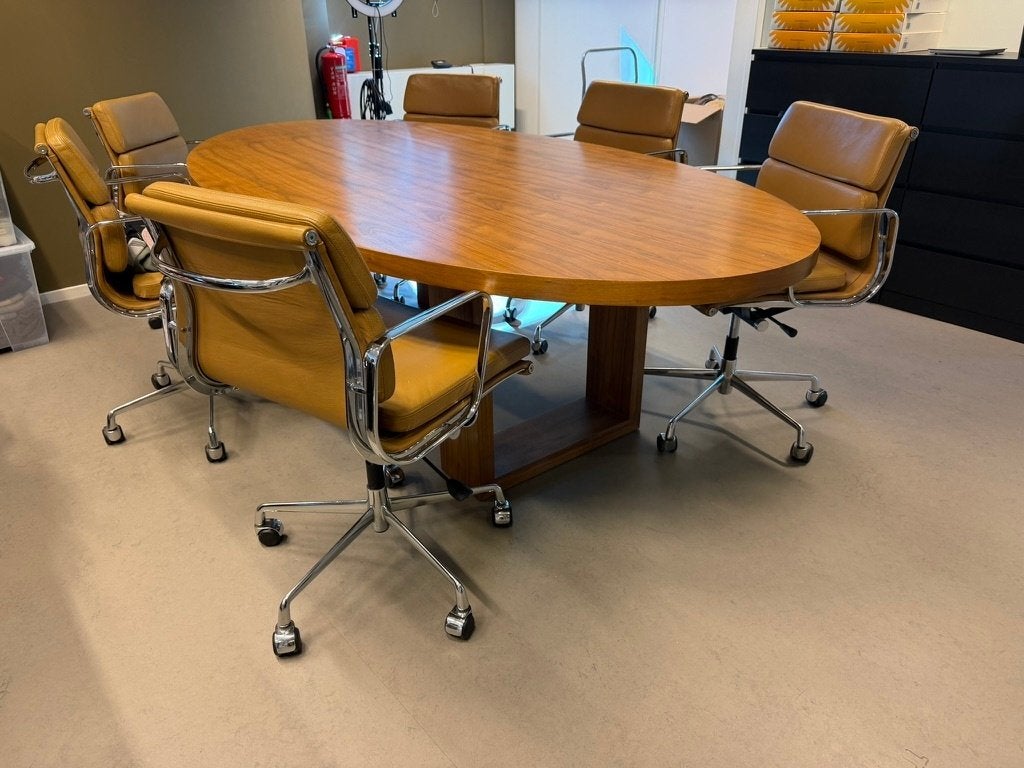 Ovale Tafel met onderstel, Huis en Inrichting, Tafels | Eettafels, Ophalen, Gebruikt, 200 cm of meer, 50 tot 100 cm