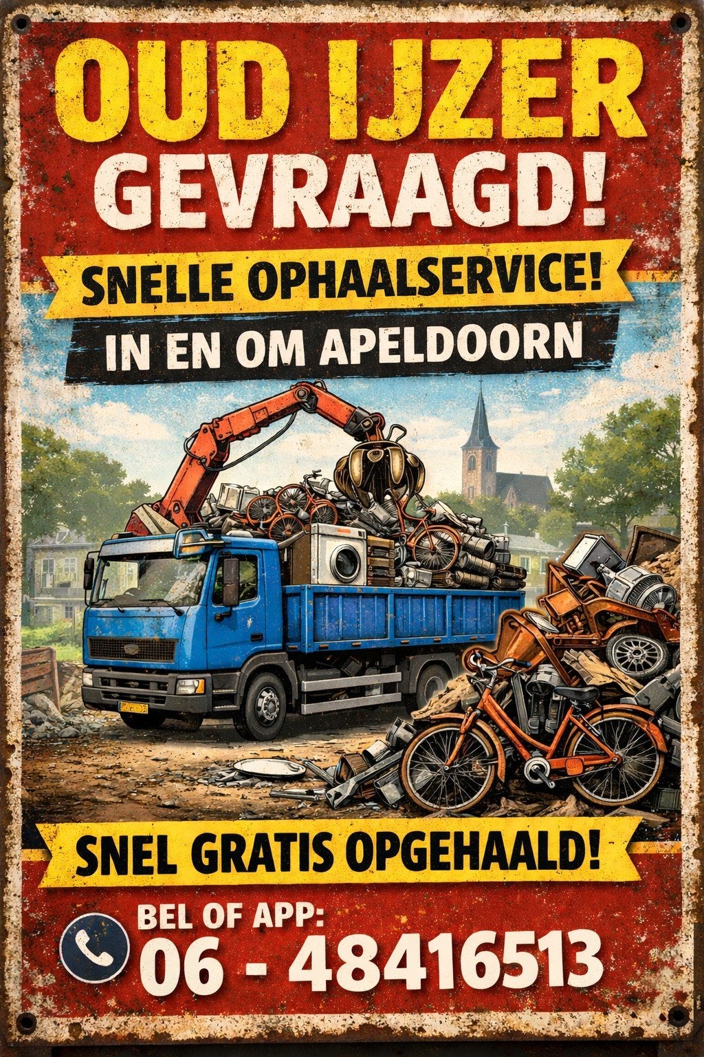 oud ijzer gevraagd snelle ophaalservice in en om apeldoorn, Ophalen, Gebruikt, ., .