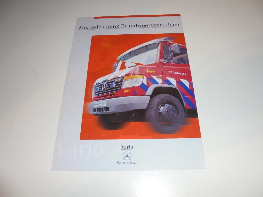 leaflet Mercedes Vario Ziegler brandweervoertuig  1999, Ophalen of Verzenden, Nieuw, Mercedes