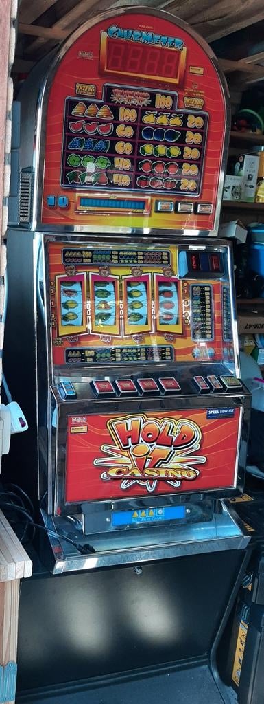 Gokkast Hold It met euro munten, Verzamelen, Euro, Ophalen, Gebruikt, Met sleutels