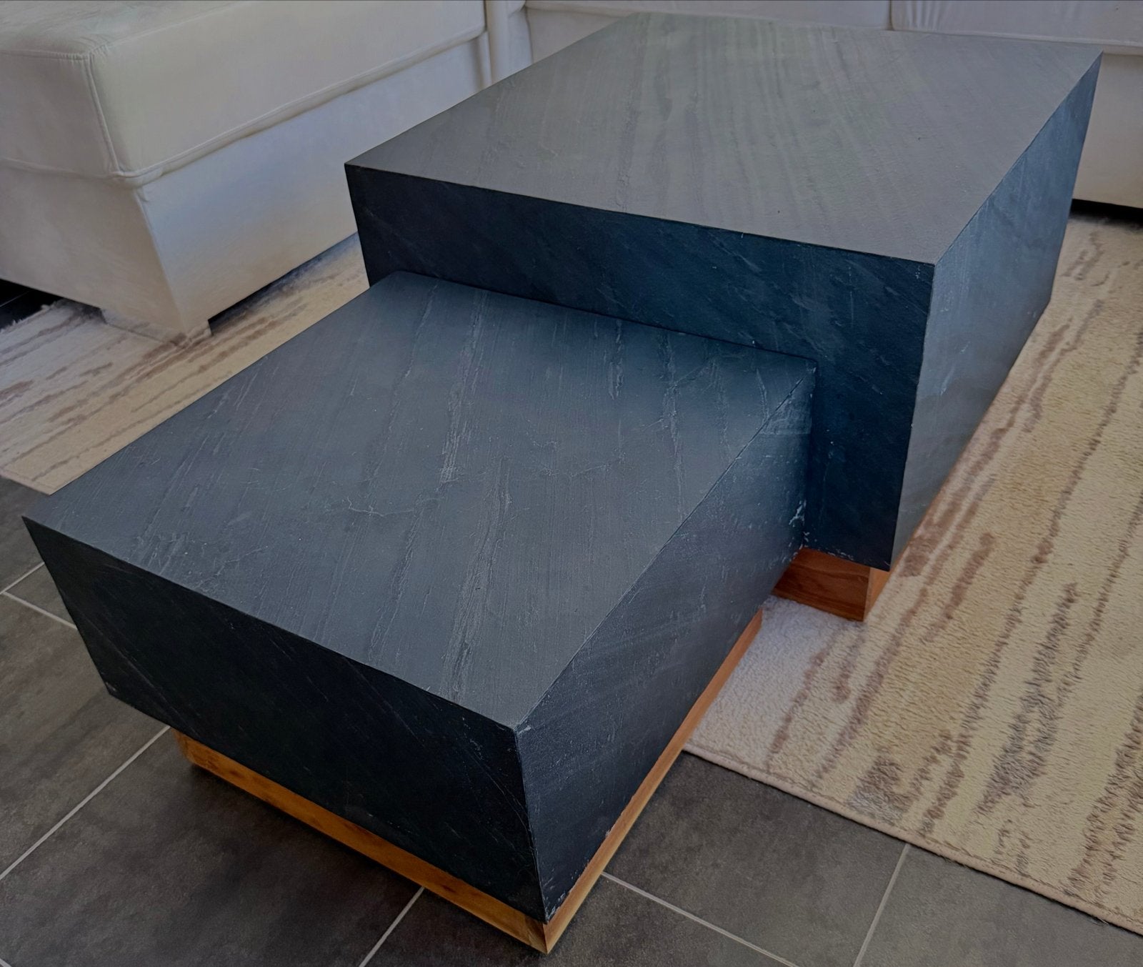 Set van 2 salon tafels: groot en klein, los van elkaar, Ophalen, Gebruikt, 50 tot 100 cm, Overige houtsoorten