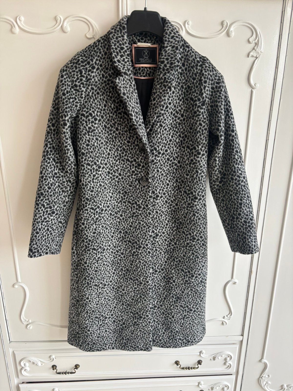 Nieuw zwart grijs mantel jas Rino Pelle maat 36, Kleding | Dames, Ophalen of Verzenden, Nieuw, Maat 36 (S), Overige kleuren