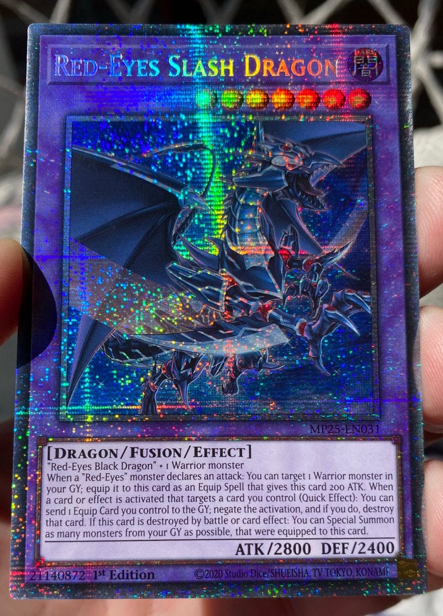 Yu-Gi-Oh! Red-Eyes Slash Dragon MP25 1st Starlight Rare !, Ophalen of Verzenden, Zo goed als nieuw, Losse kaart, Foil