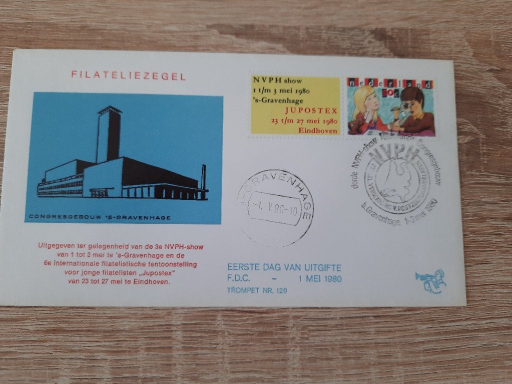 Nederland fdc trompet uitgave, Verzenden, Na 1940, Gestempeld