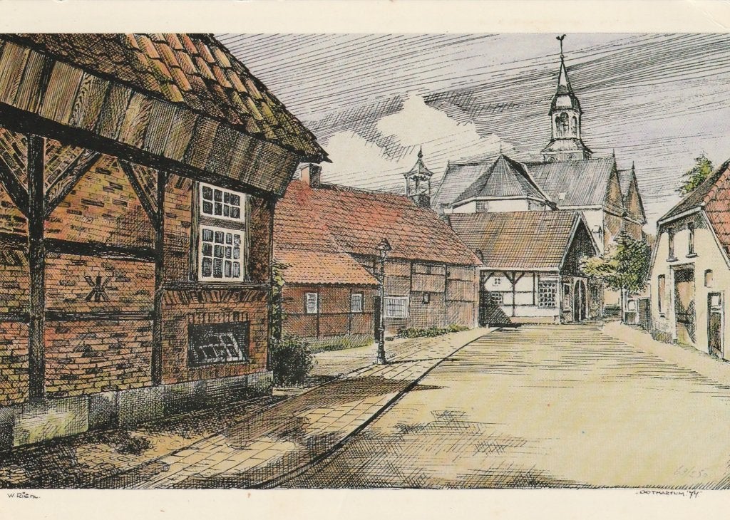 OOTMARSUM Keer Weer Aquarel van Wim Riem, Verzenden, 1980 tot heden, Gelopen, Overijssel