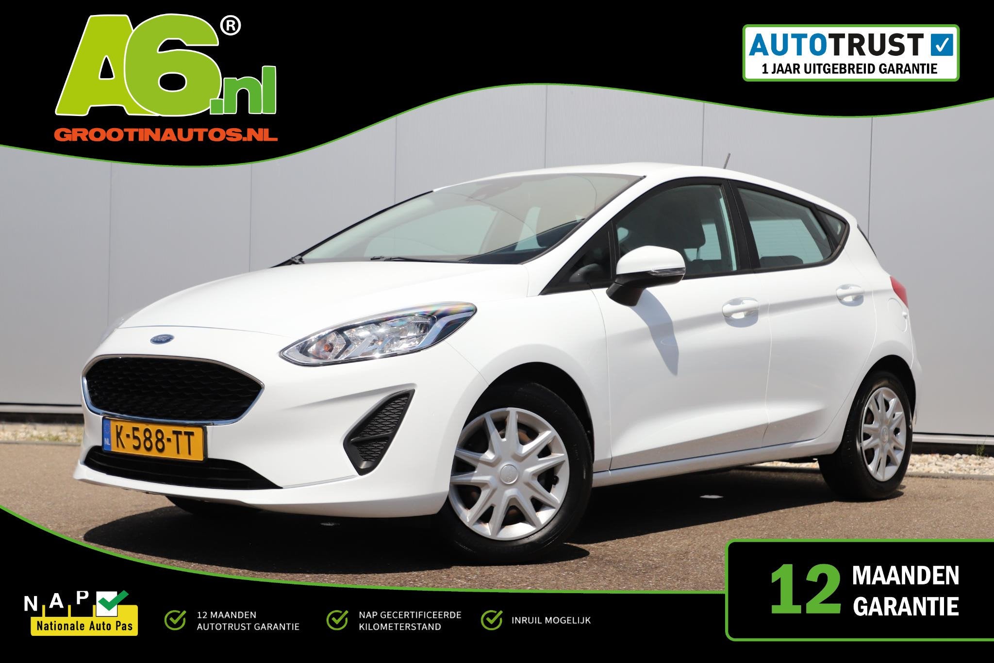 Ford Fiesta 1.0 EcoBoost Connected 95PK Navigatie Carplay Ai, Auto's, Voorwielaandrijving, Stof, Gebruikt, Euro 6
