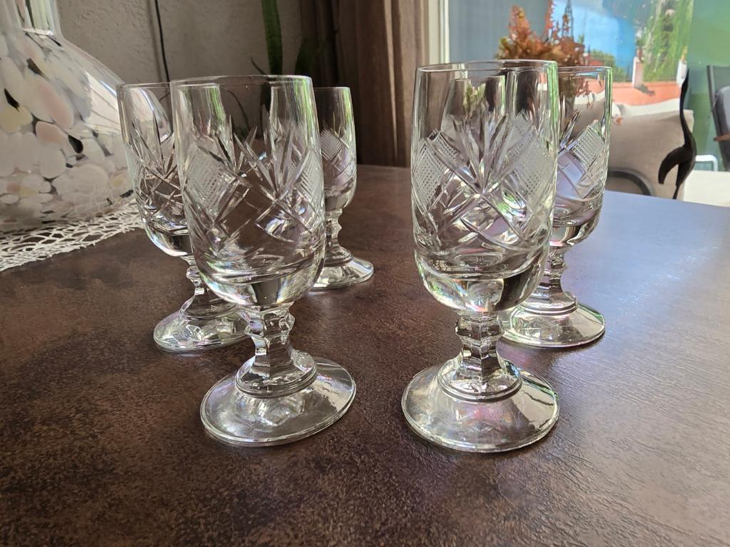 Vintage Boheems kristal likeurglazen te koop, Antiek en Kunst, Antiek | Glas en Kristal, Ophalen of Verzenden