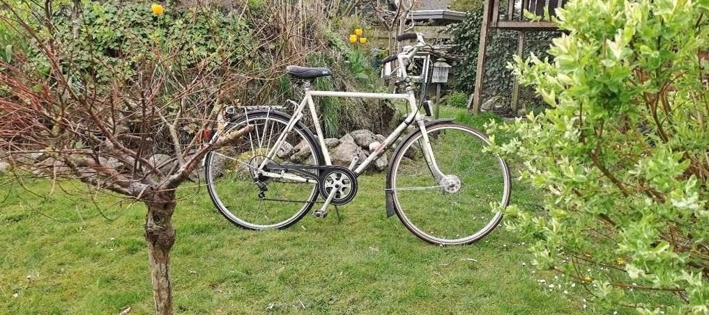 Herenfiets witte Cumberland New Style Tourist, Gebruikt, Versnellingen, 57 tot 61 cm, Ophalen
