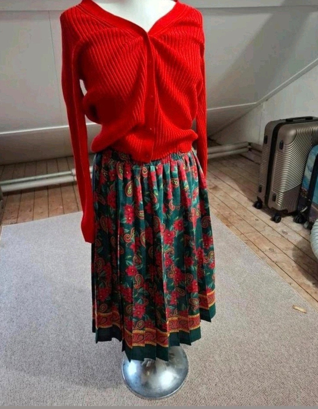Vintage Leslie Fay Midi Rok met Bloemenprint – Maat 38/40, Maat 38/40 (M), Ophalen of Verzenden, Zo goed als nieuw, Leslie fay