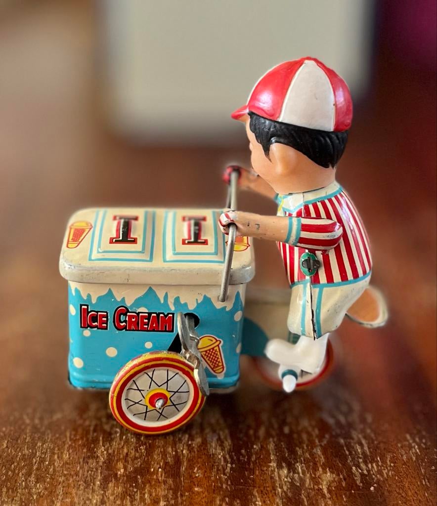 Vintage blikken ijscokar, Antiek en Kunst, Ophalen of Verzenden