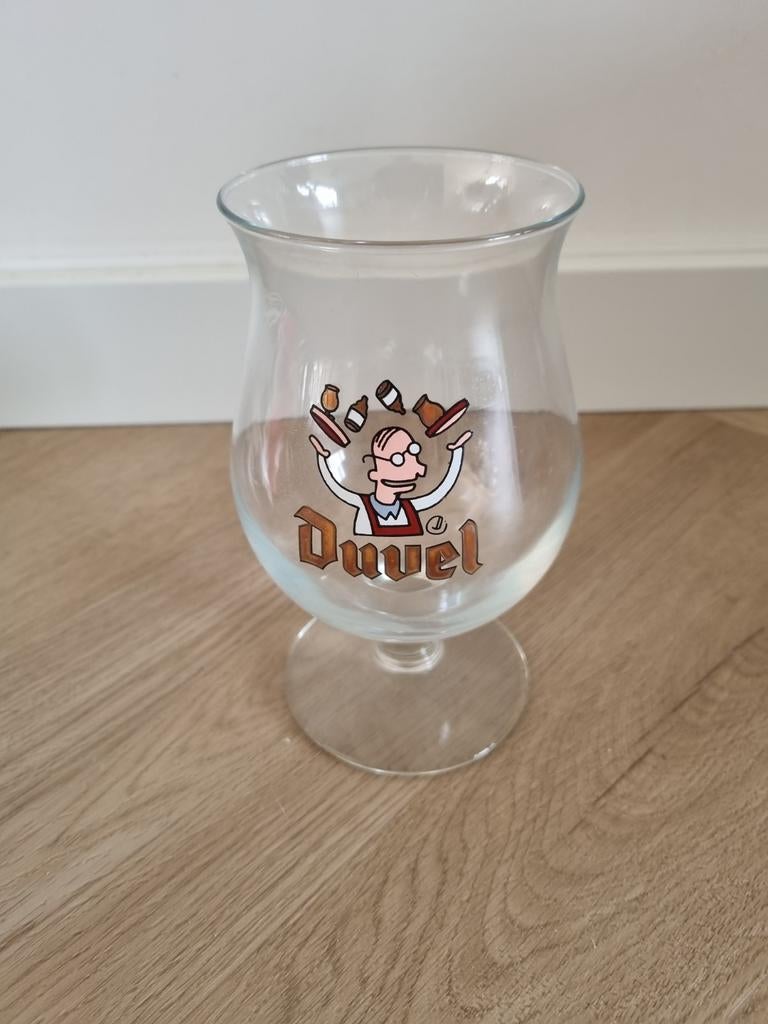 Bierglas Duvel jonglerende ober 2000, Ophalen of Verzenden, Zo goed als nieuw, Glas of Glazen, Duvel