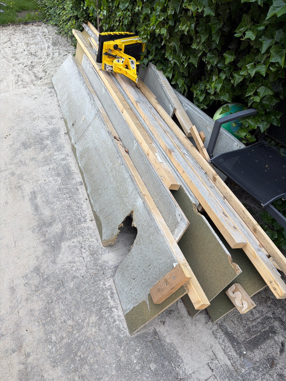 Houten platen voor een beton fundering bekisting, Ophalen, Gebruikt