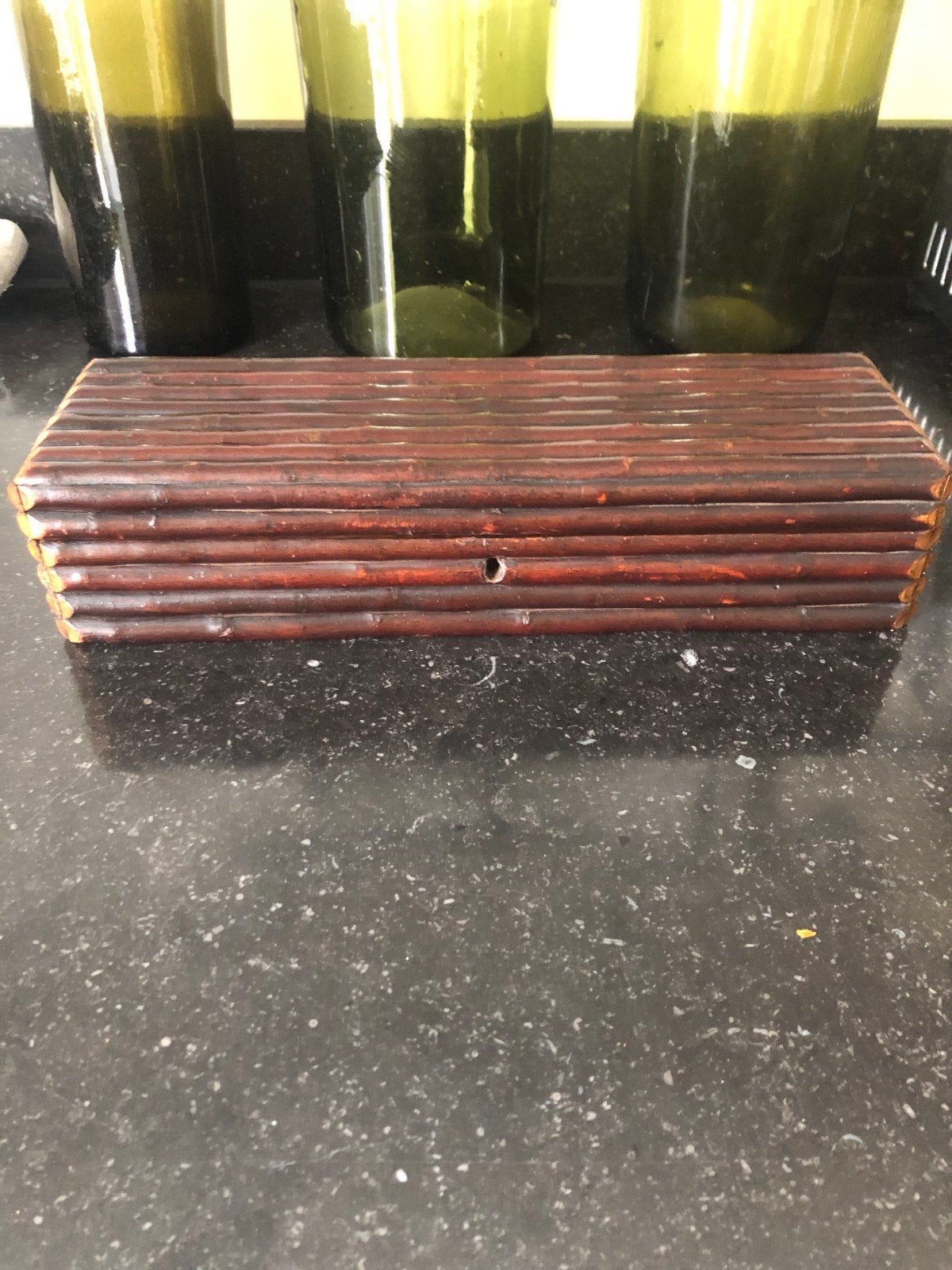 antieke zeldzame kastanje houten sieraden of handschoen kist, Verzenden