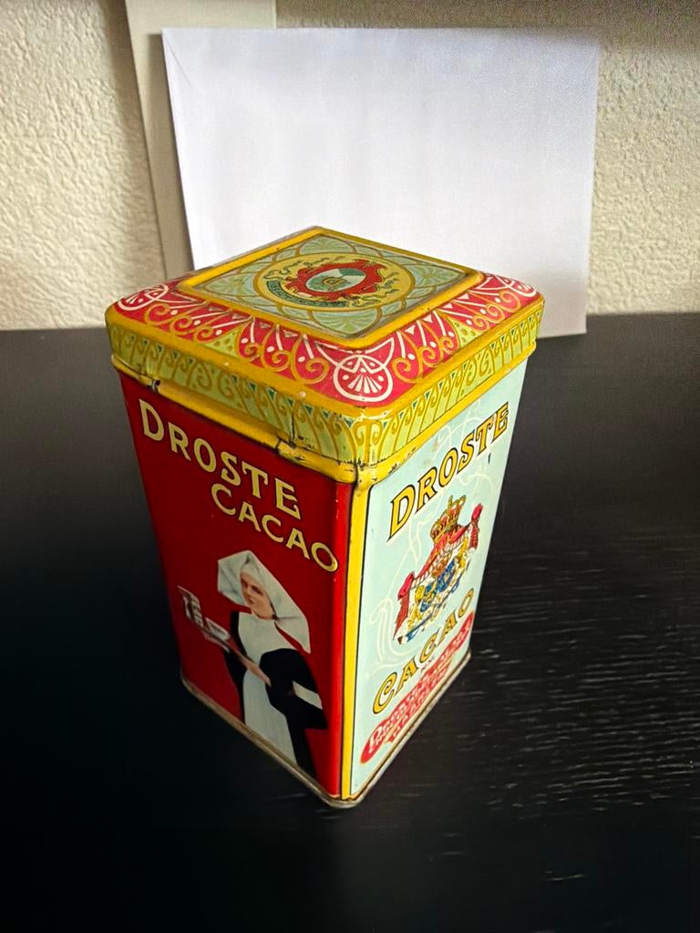 Vintage Droste Cacao Blik - Zeldzaam Verzamelobject, Ophalen of Verzenden, Zo goed als nieuw, Overige, Droste