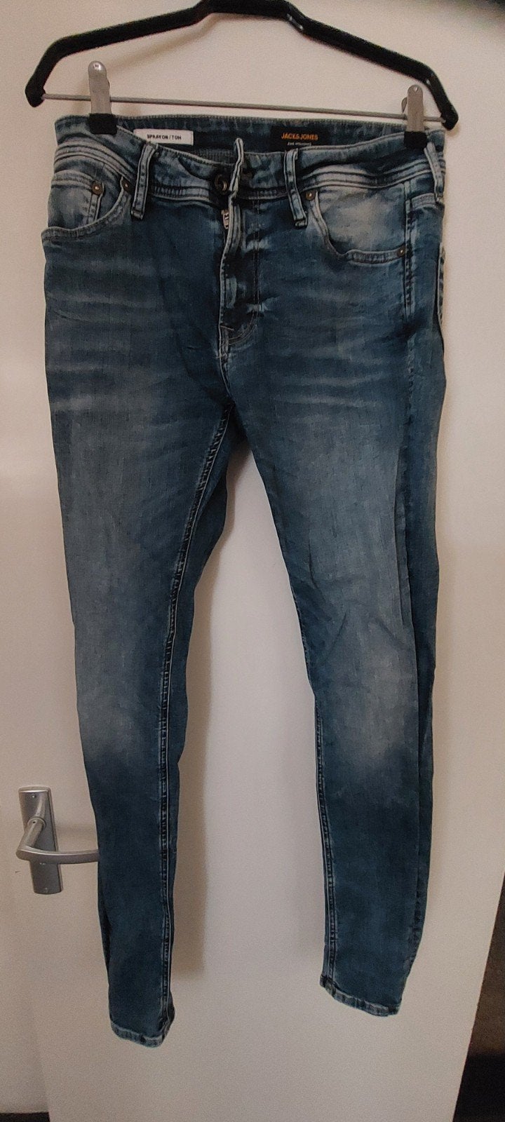 Jack & Jones Spray On/Tom Jeans - Maat 30/34, Ophalen, Blauw, Overige jeansmaten, Zo goed als nieuw