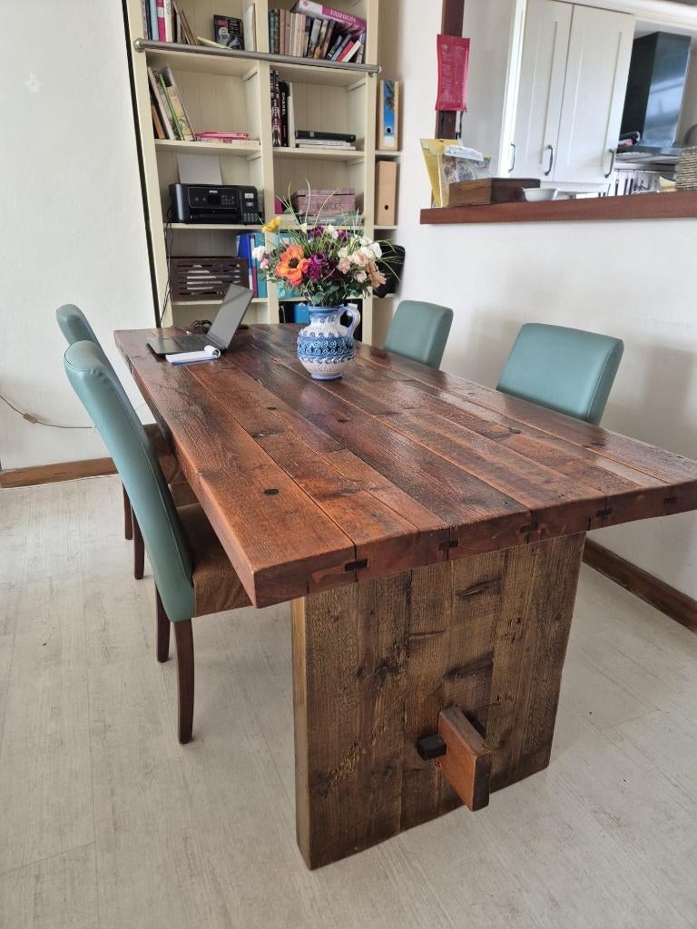 Robuuste kloostertafel, Ophalen, Gebruikt, 200 cm of meer, 50 tot 100 cm
