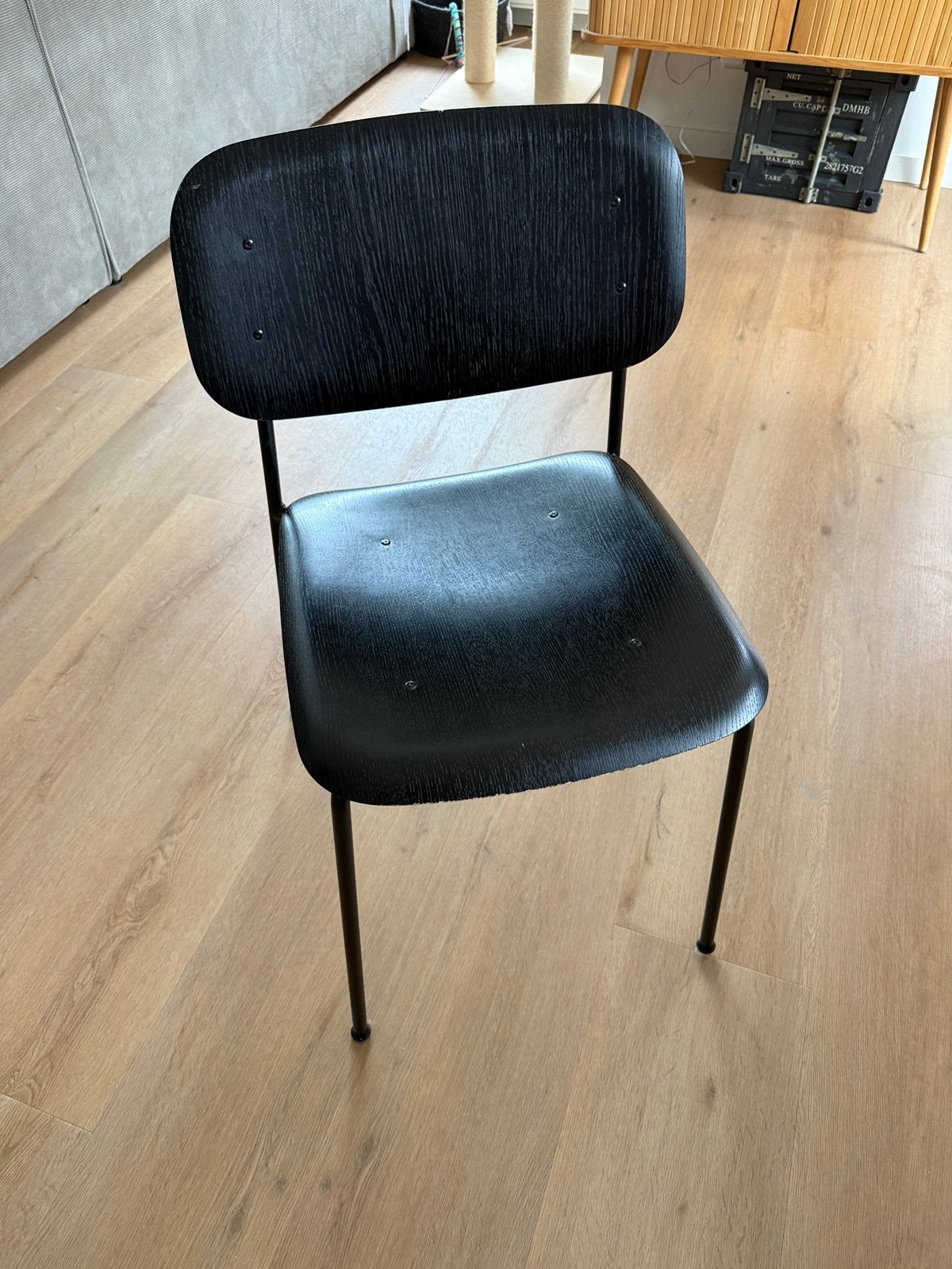 Hay eetkamerstoel hout soft edge 8x, Ophalen, Gebruikt, Zwart, Vijf, Zes of meer stoelen