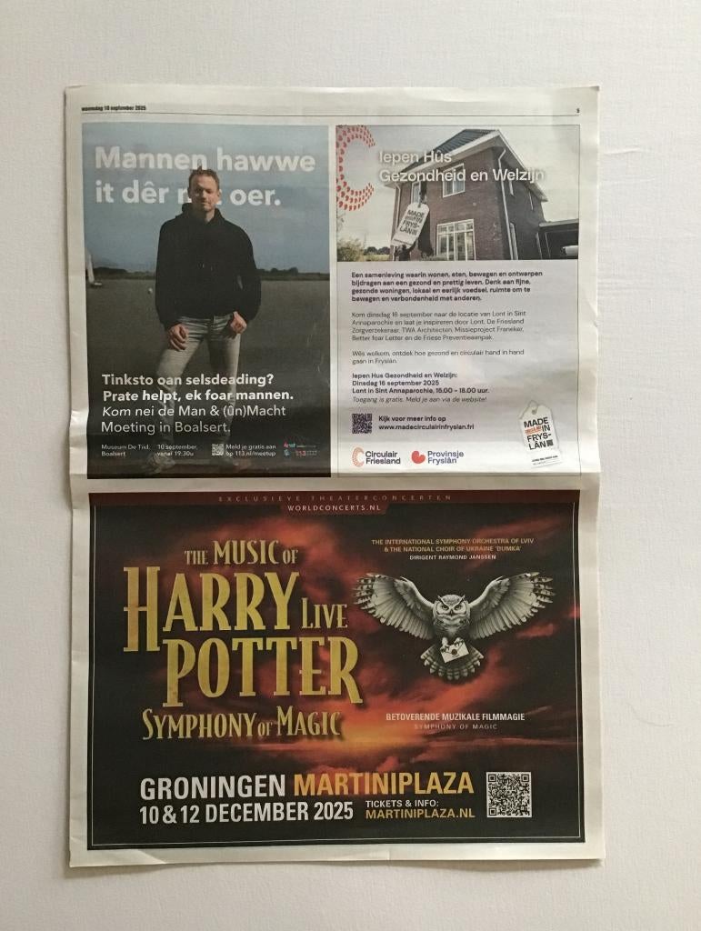 Advertentie van Symphony of Magic. Music of Harry Potter., Verzenden, 1980 tot heden, Nederland, Knipsel(s)