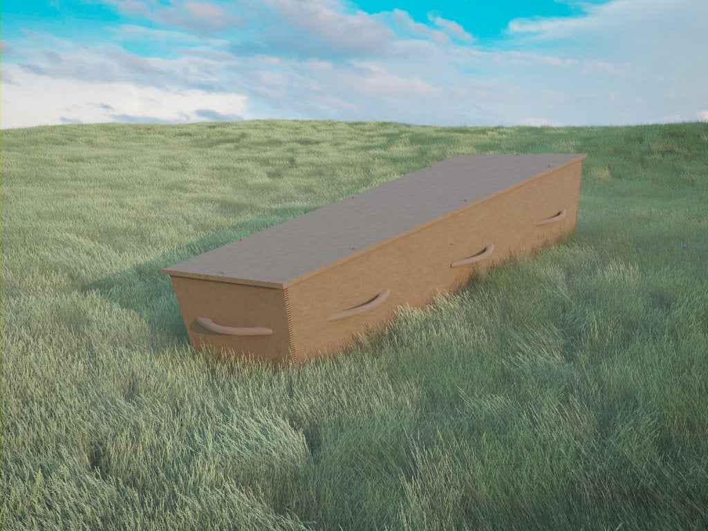 NIEUW: kartonnen uitvaartkist, Ophalen, Doos, Nieuw, 35 tot 50 cm