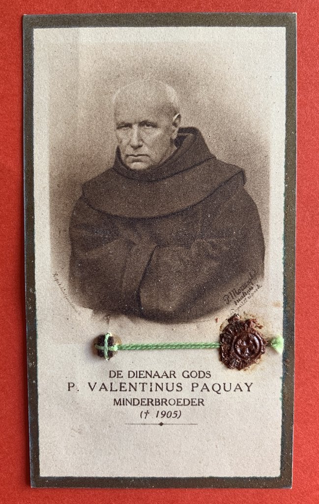 Relikwie Reliek P. Valentinus Paquay Zegel in was, Verzamelen, Ophalen of Verzenden, Gebruikt, Kaart of Prent, Christendom | Katholiek