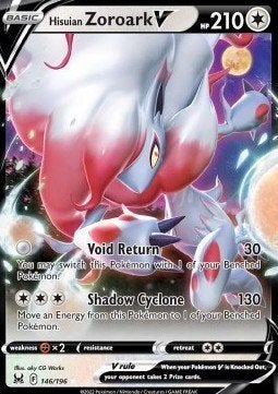 Hisuian Zoroark V 146/196 – Lost Origin – NM, Ophalen of Verzenden, Nieuw, Losse kaart