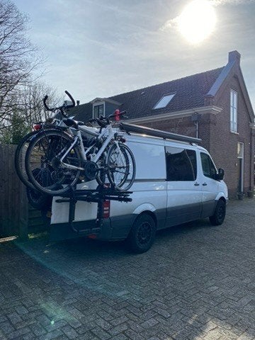 Owl Vans usa + Thule fietsendrager + 2 boxen - Sprinter 906, Gebruikt, Elektrische fiets, 2 fietsen, Achterklepdrager