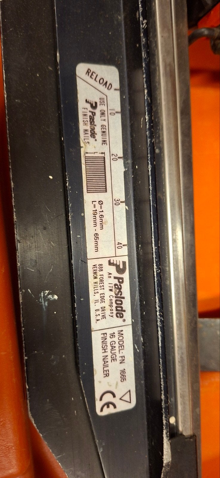Paslode PN1665 16 Gauge Finish Nailer - Gebruikt, Ophalen of Verzenden, Gebruikt