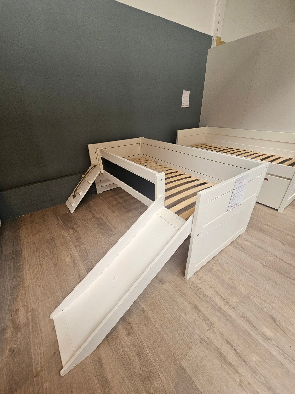 Lifetime climb & slide kajuitbed, wit, Ophalen, 85 tot 100 cm, Zo goed als nieuw, Lattenbodem