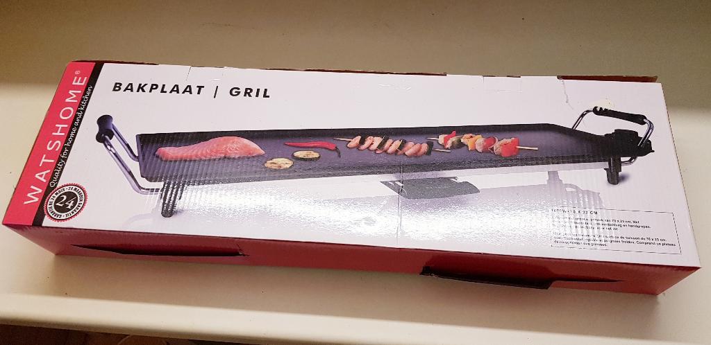 WatsHome bakplaat gril, Ophalen of Verzenden, Zo goed als nieuw, Tafelgrill