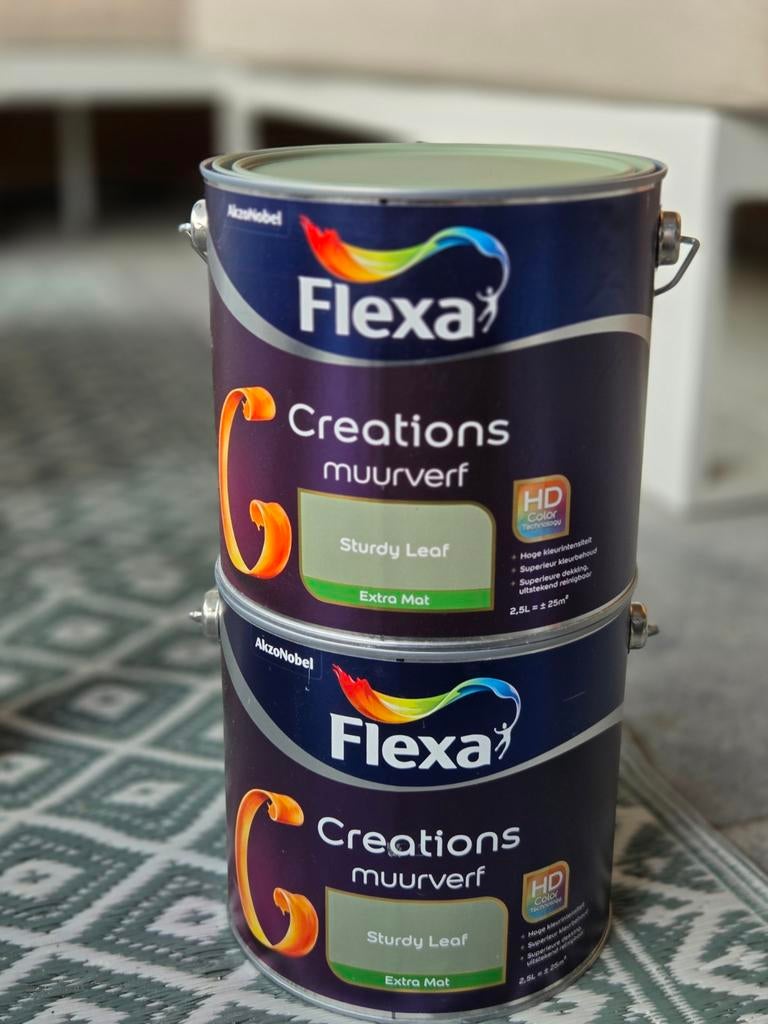 Flexa Creations Muurverf Sturdy Leaf Extra Mat 2.5L, Nieuw, Ophalen of Verzenden, Verf, Minder dan 5 liter