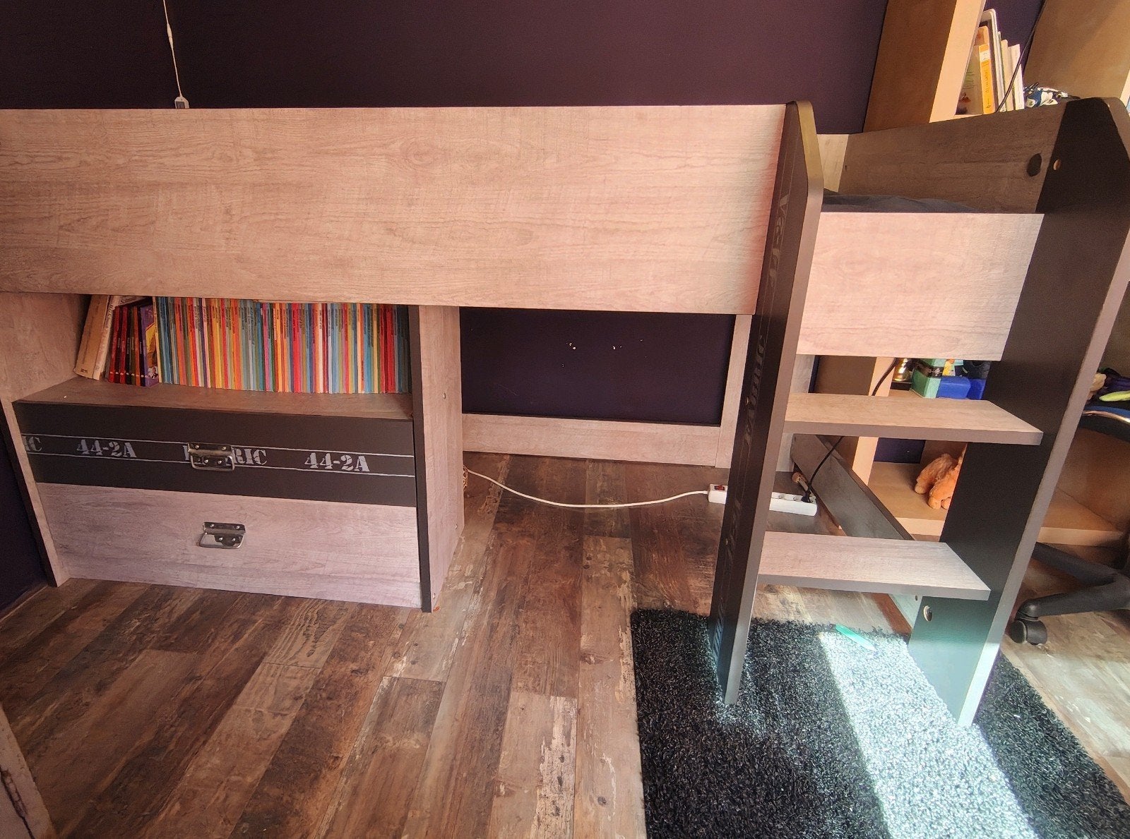 stoere hoogslaper met bureau, Ophalen, Hoogslaper