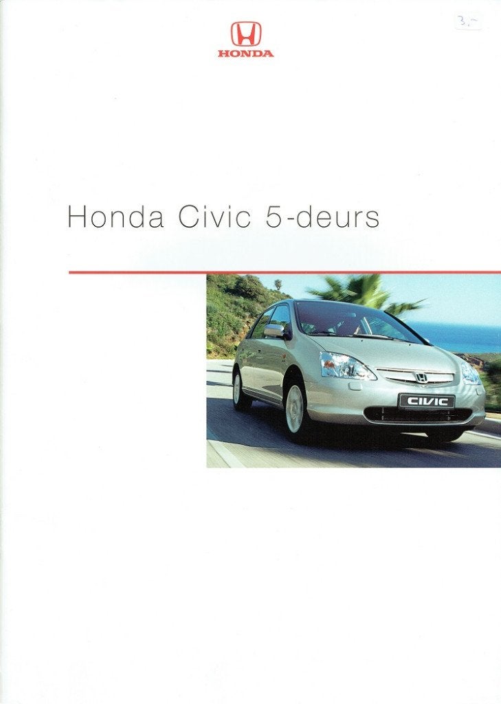 Folder Honda Civic 5-deurs (2001), Verzenden, Gelezen, Honda