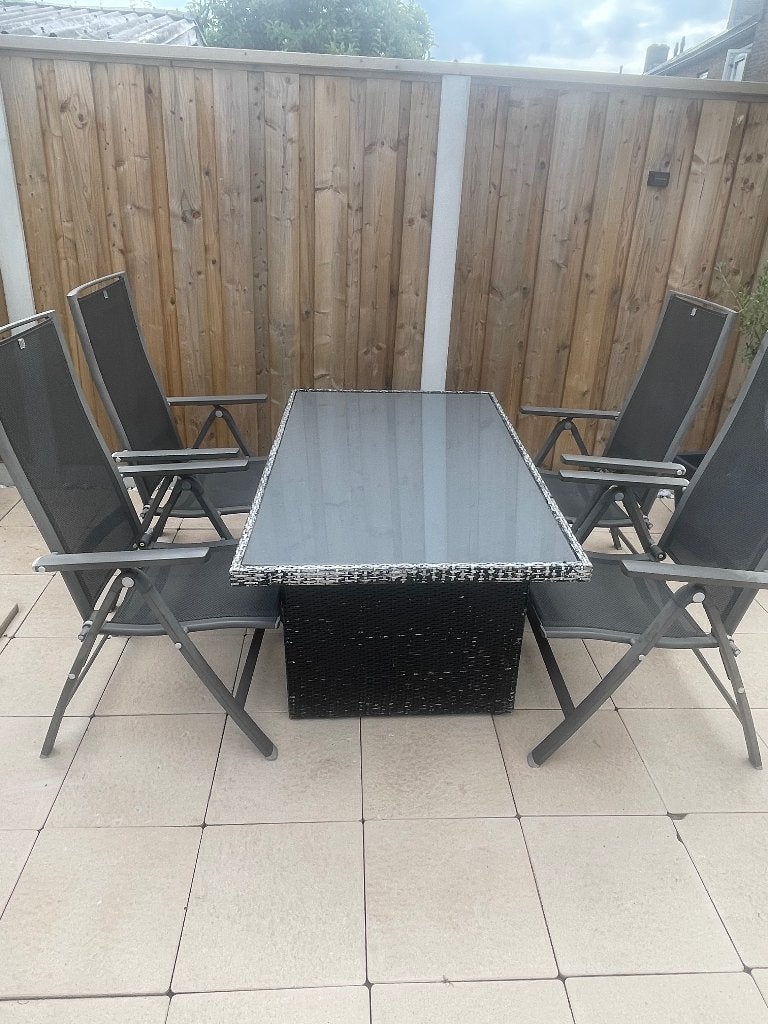 4 Tuinstoelen, Ophalen, Zo goed als nieuw, Kunststof, Verstelbaar
