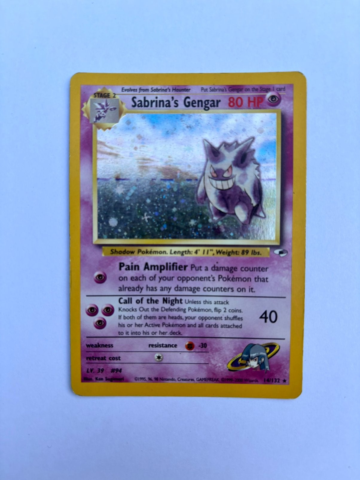 Sabrina’s Gengar Holo 14/132 (swirl) Gym Heroes Pokemon TCG, Hobby en Vrije tijd, Verzamelkaartspellen | Pokémon, Ophalen of Verzenden